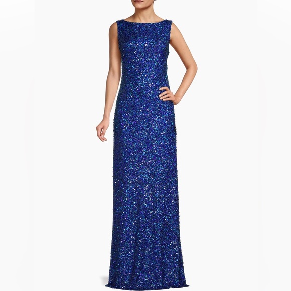 NWT Sachin & Babi $750 Maria Gown Cobalt sequin dress - Size 8 - formal, blue - Picture 4 of 7